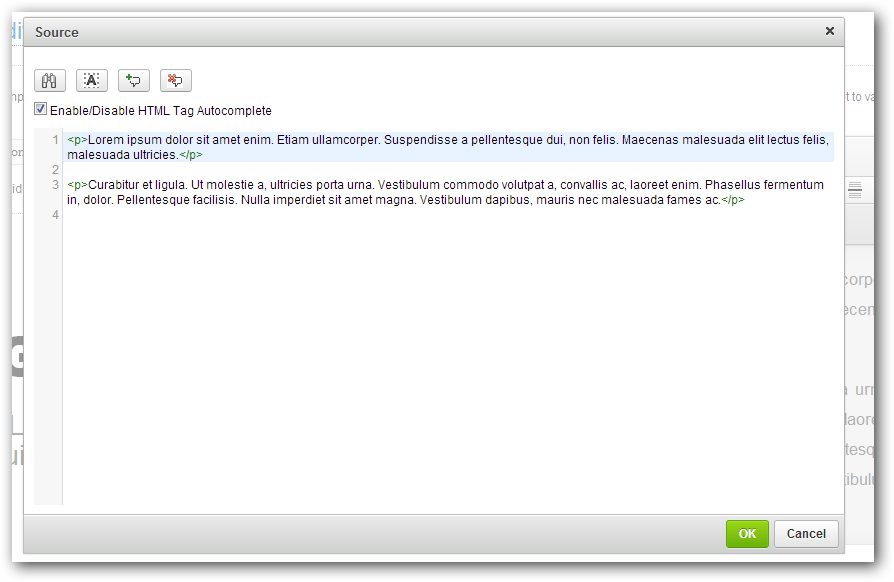 CKEditor Source Dialog
